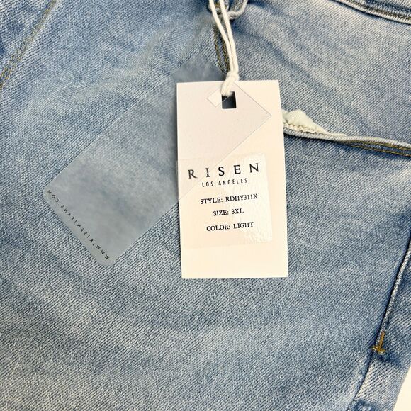 NWT Risen Mid Rise Curvy Yoke Skinny Jeans Light Wash Denim Pants Plus Size 3XL - Picture 13 of 16